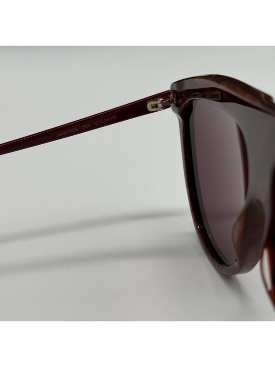 Gucci GG0732S 003 Burgundy Shield Sunglasses Authentic NEW